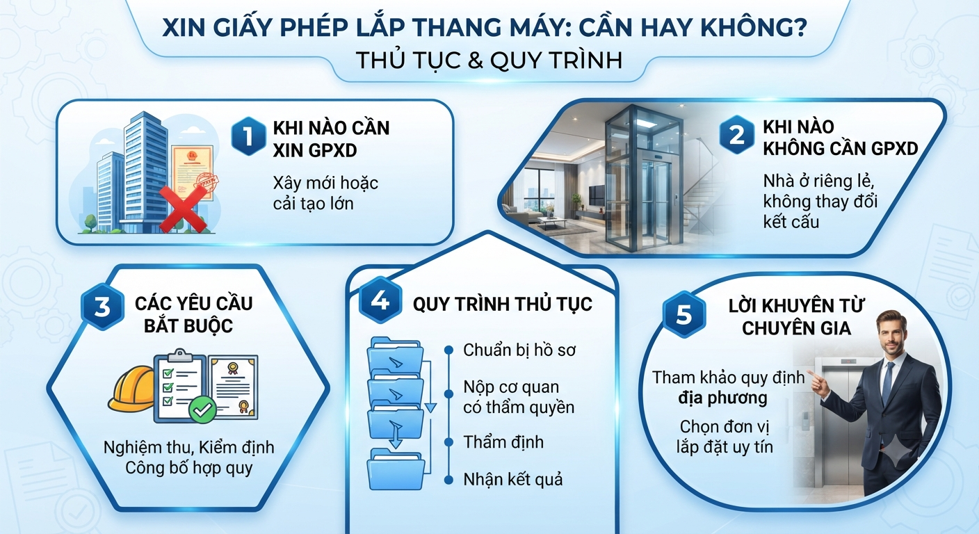 Xin giấy phép thang máy – Cần không?