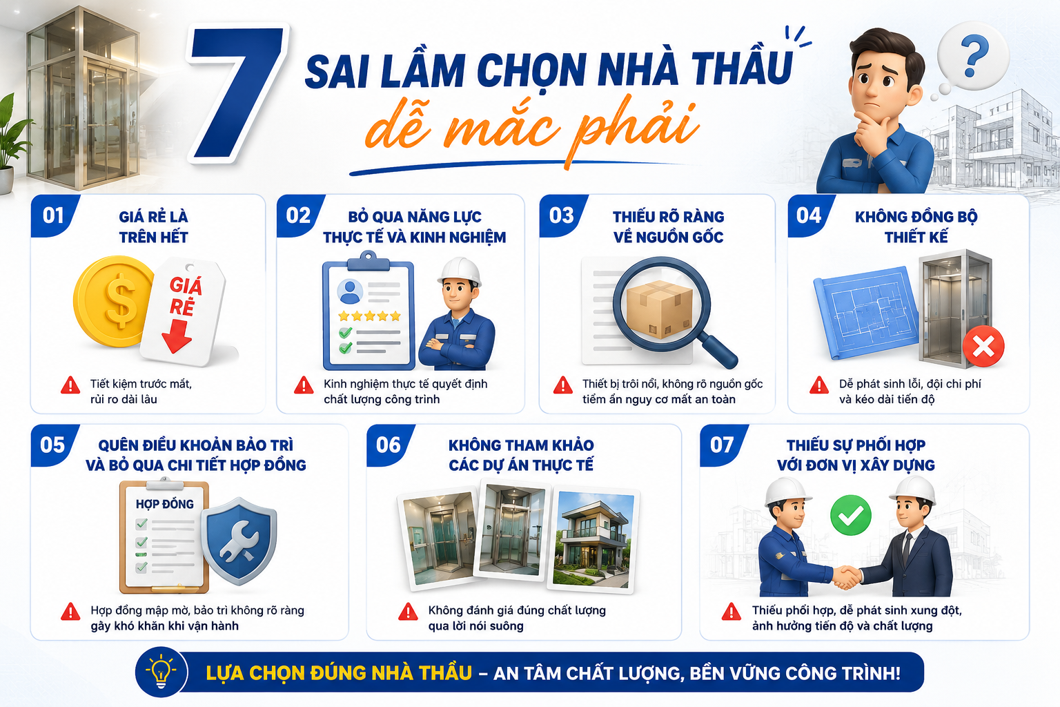 7 Sai Lam De Mac Phai Khi Chon Nha Thau Lap Thang May