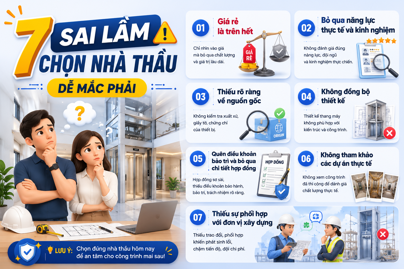Tự tin chọn nhà thầu lắp thang máy sao cho chuẩn